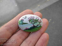 OLD BROOCH PICTURE HAND PAINTED PORCELAIN