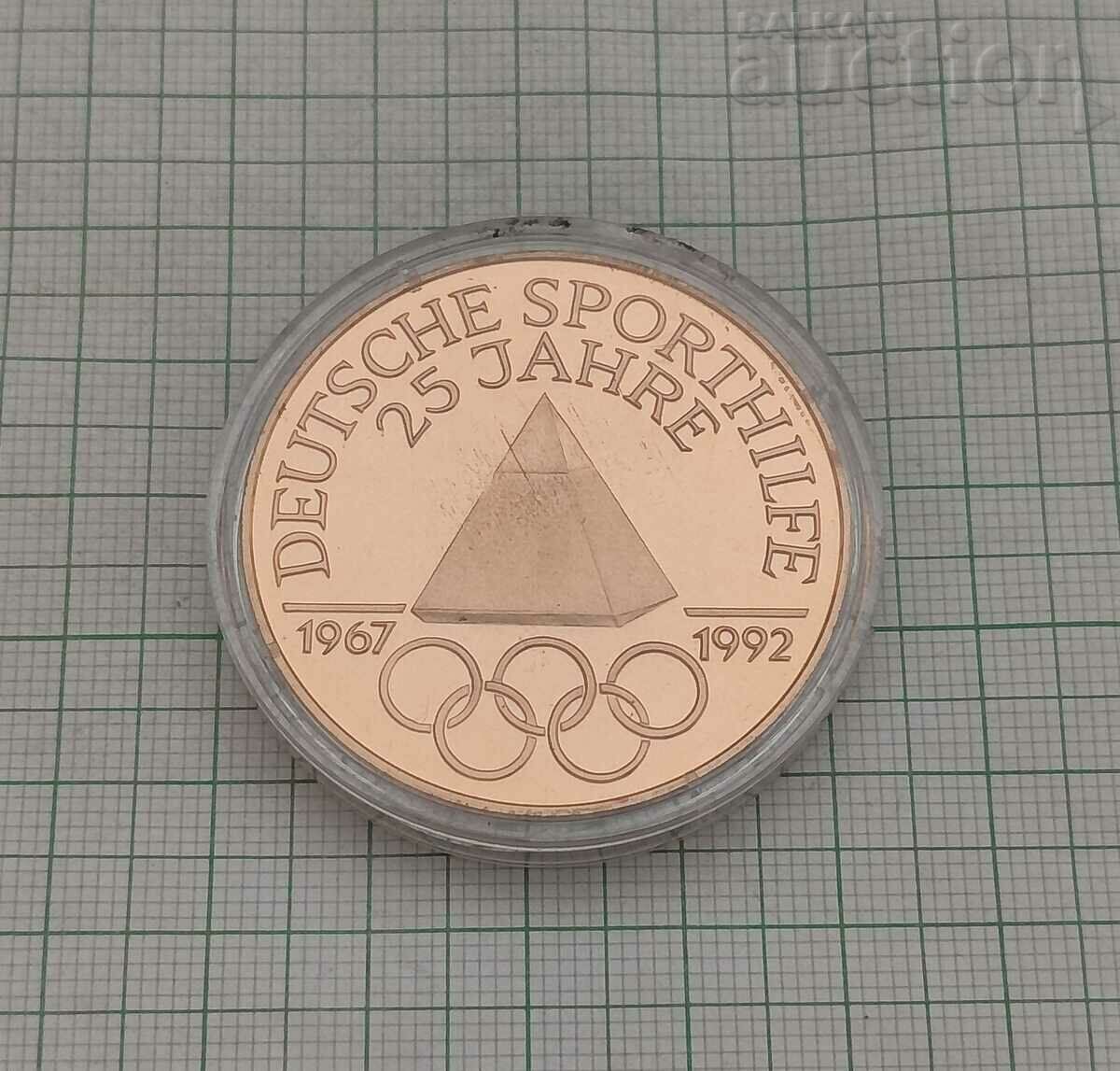 JOSEF NECKERMANN DEUTSCHE SPORTSCHULE 25 j. 1992 MEDAL with price 15.00 BGN | € 7.67 JOSEF NECKERMANN DEUTSCHE SPORTSCHULE 25 j. 1992 MEDAL with price 15.00 BGN | € 7.67