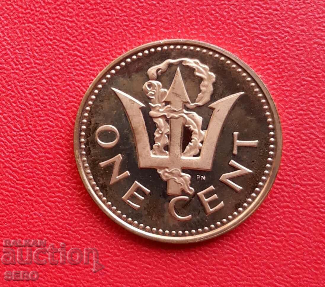 Остров Барбадос-1 цент 1973-мат-гланц/монетата е от СЕТ/