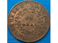 Argentina 1 Real 1840 Buenos Aires 26mm copper