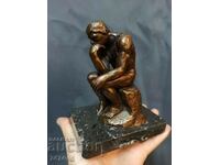 Bronze sculpture - The Thinker - height 15 cm weighs nearly kg