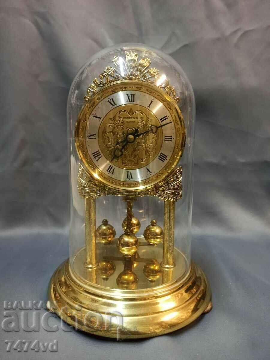 Уникално красив немски настолен часовник Dugena Germany