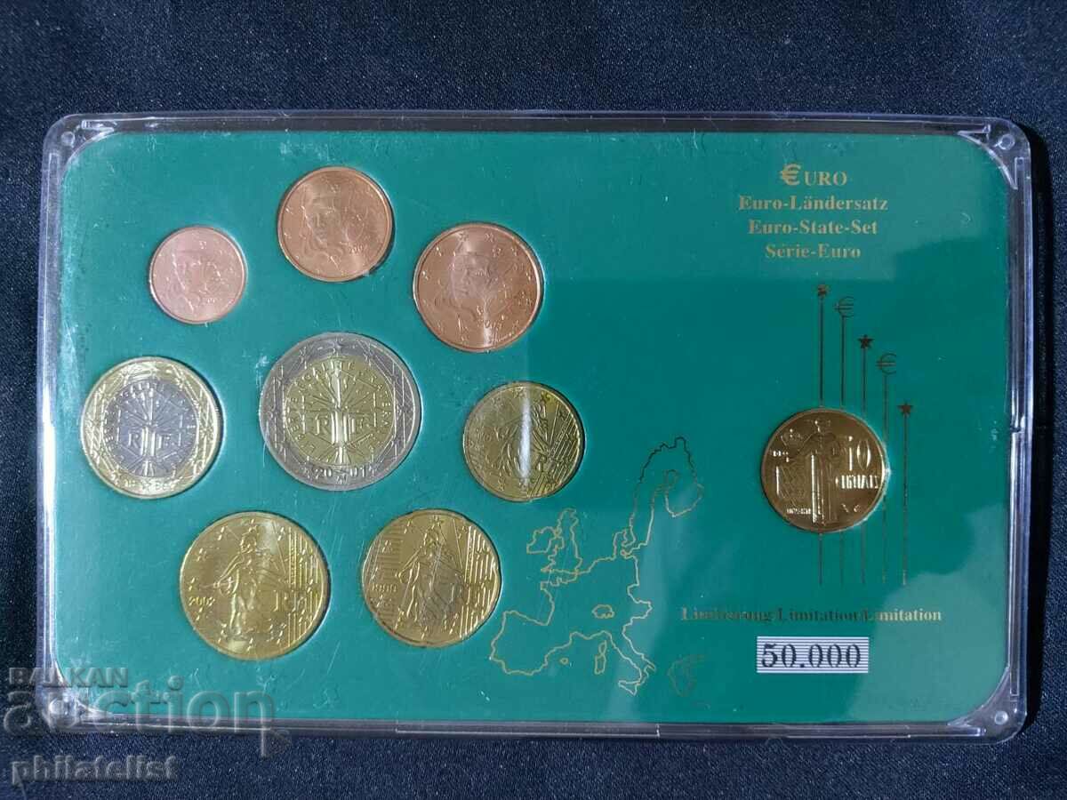 France 1999-2004 - Euro set from 1 cent to 2 euros + 10 centimes