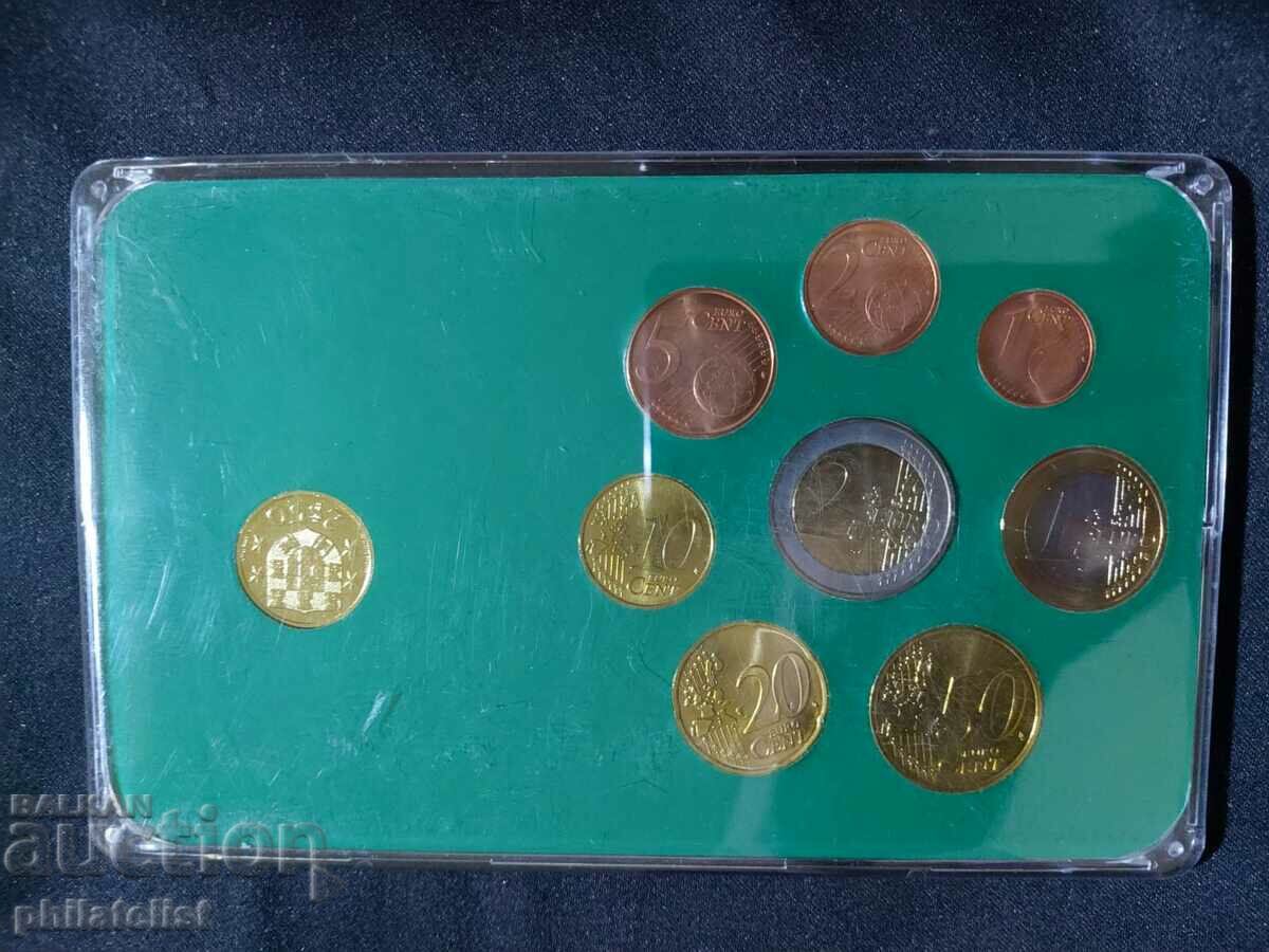 Доставка на Португалия 2002-2004 - Евро сет + 2 ½ ескудо 1985, 9 монети Доставка на Португалия 2002-2004 - Евро сет + 2 ½ ескудо 1985, 9 монети