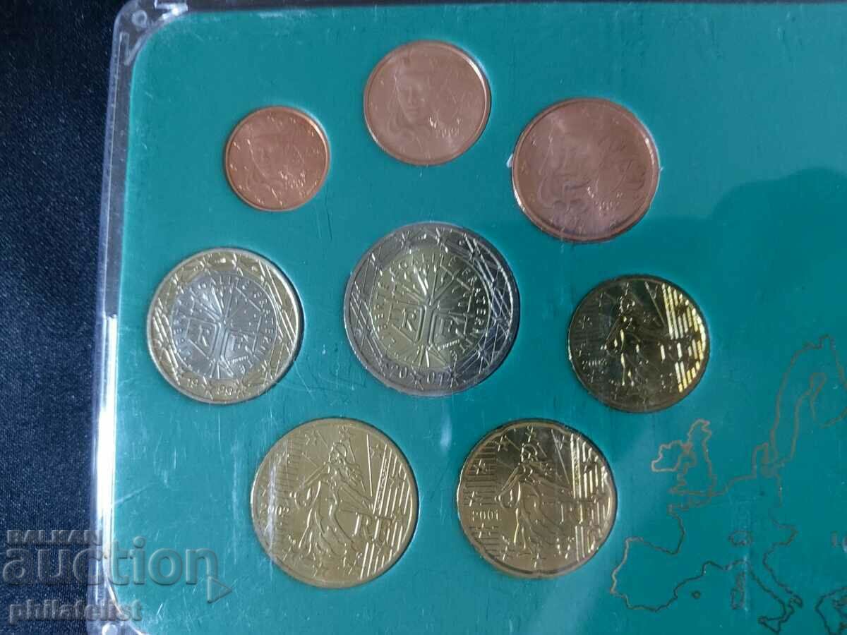France 1999-2003 - Euro set + 1 franc 1960, 9 coins with price 26.00 BGN | € 13.29 France 1999-2003 - Euro set + 1 franc 1960, 9 coins with price 26.00 BGN | € 13.29