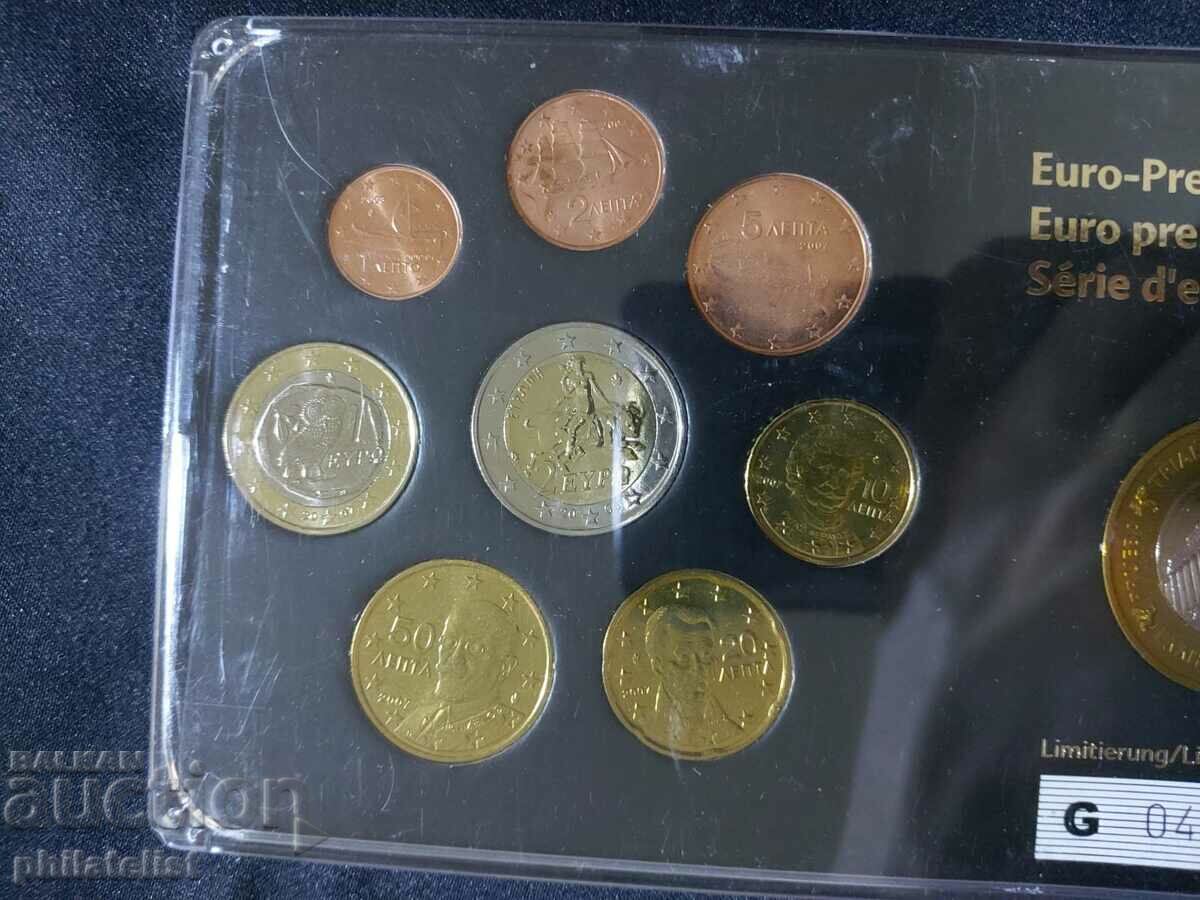 Greece 2003-2007 - Euro set from 1 cent to 2 euros + medal with price 23.00 BGN | € 11.76 Greece 2003-2007 - Euro set from 1 cent to 2 euros + medal with price 23.00 BGN | € 11.76