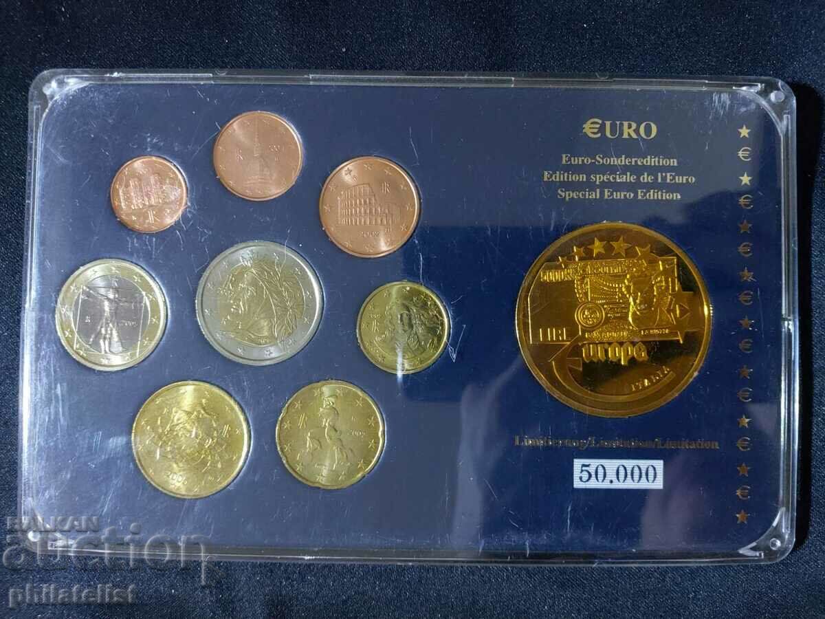 Италия 2002-2005 - Евро сет от 1 цент до 2 евро + медал