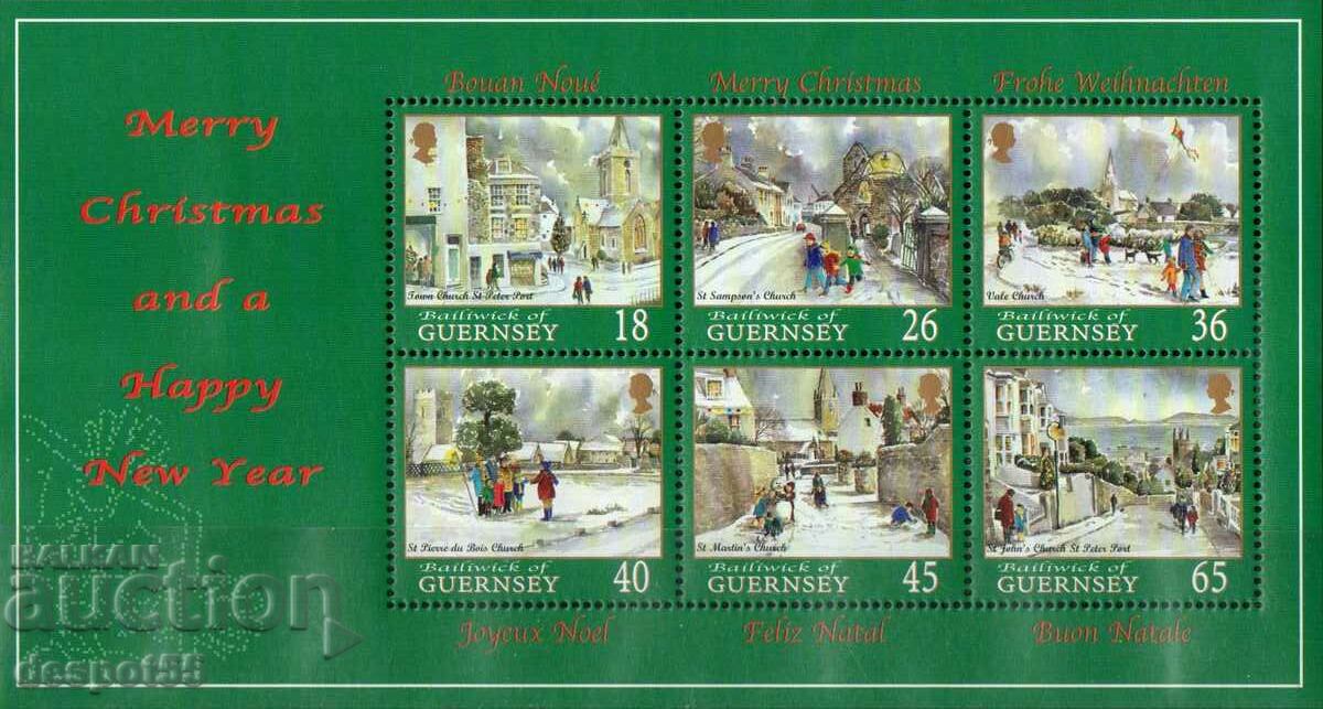 2000. Guernsey. Christmas. Block.