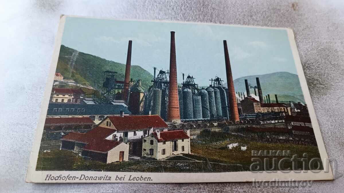 Hochofen-Donawitz bei Leoben 1923 postcard