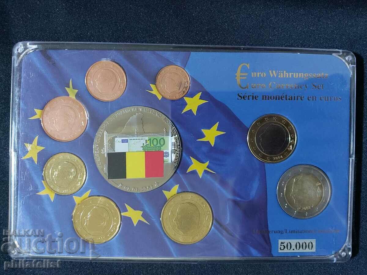 Belgia 2002-2007 - Euro stabilit de la 1 cent la 2 euro + medalie 2002