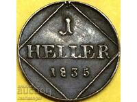 1 Heller 1835 Germania Bavaria