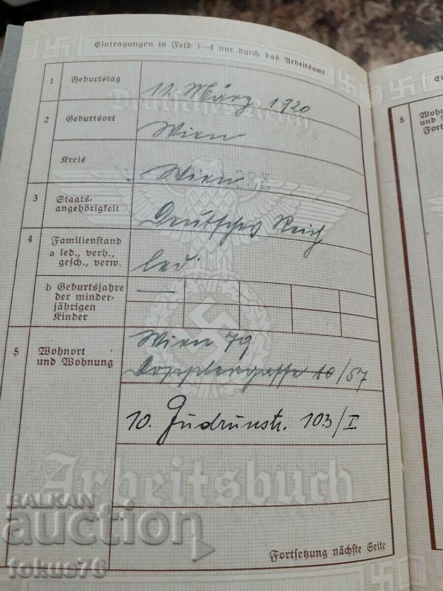 Auction Old passport document Auction Old passport document