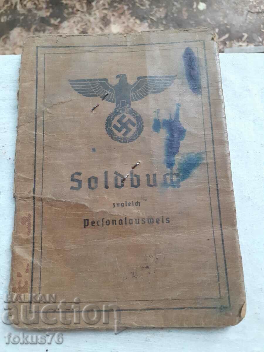 Old passport document booklet