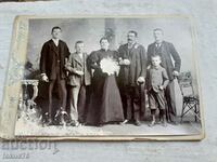 Παλιά Αυστρία φωτογραφία - χοντρό χαρτόνι - οικογένεια