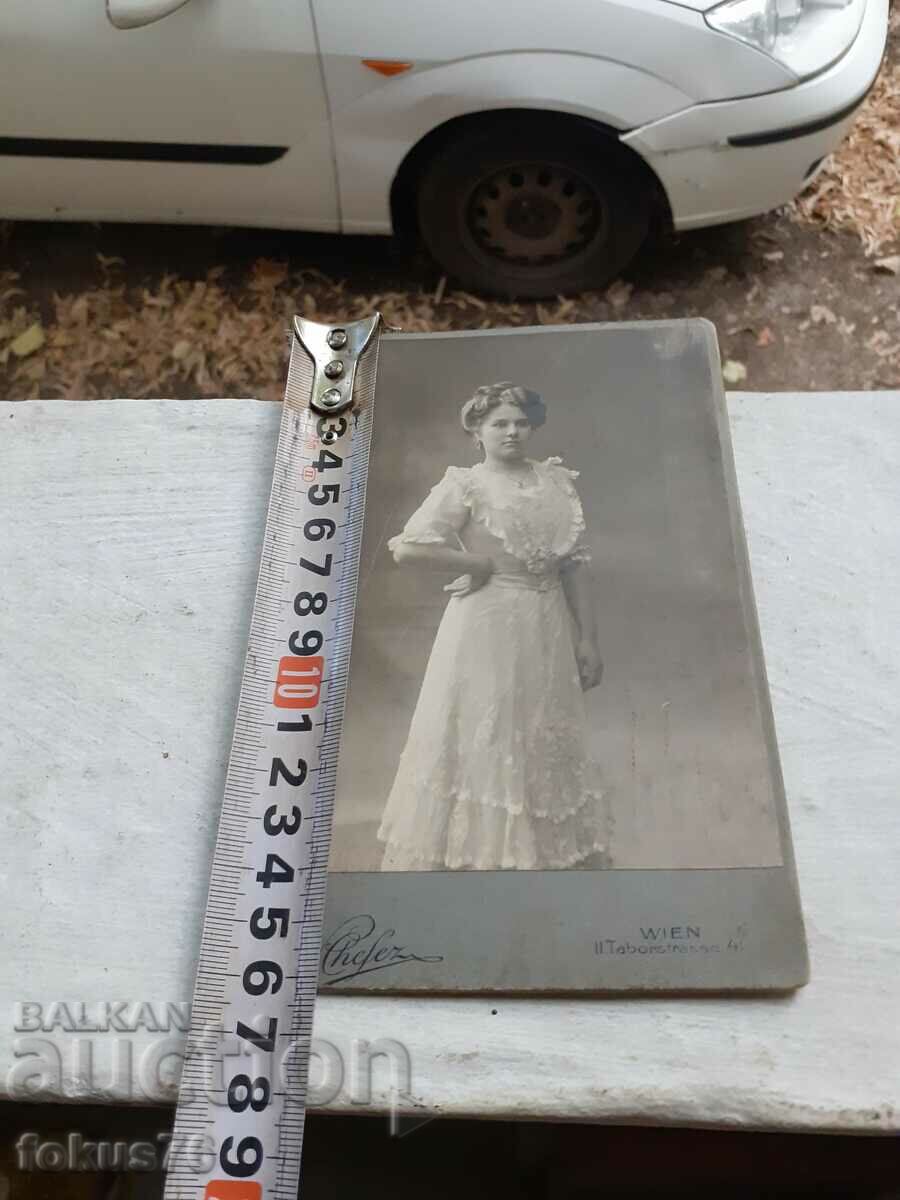 Old Austria photo - thick cardboard - woman - 5 Old Austria photo - thick cardboard - woman - 5