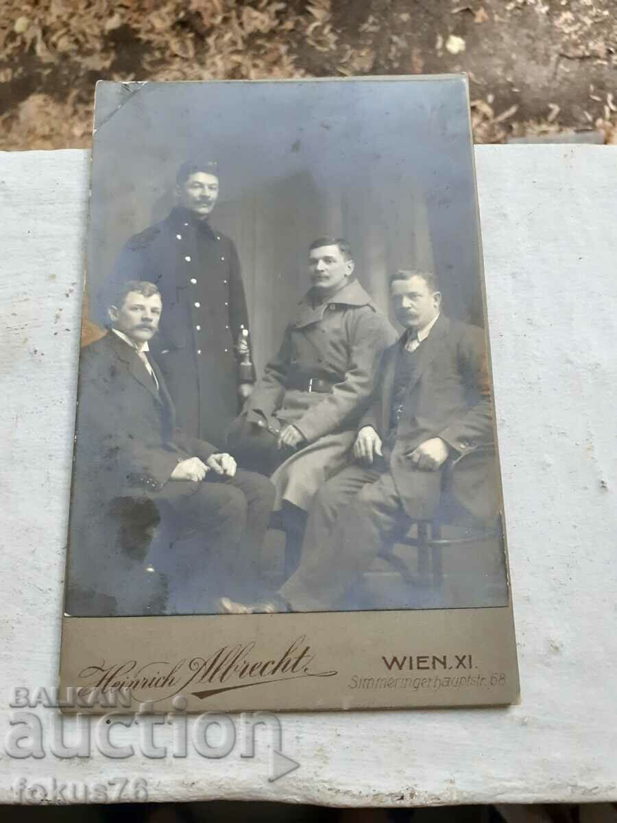 Παλιά Αυστρία φωτογραφία - χοντρό χαρτόνι - άνδρες
