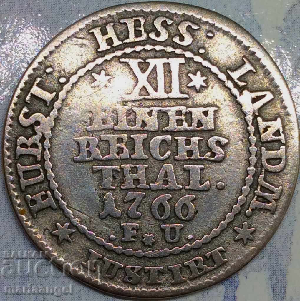 Germany 1/12 thaler 1766 State of Hesse - Kassel Lion silver - rare