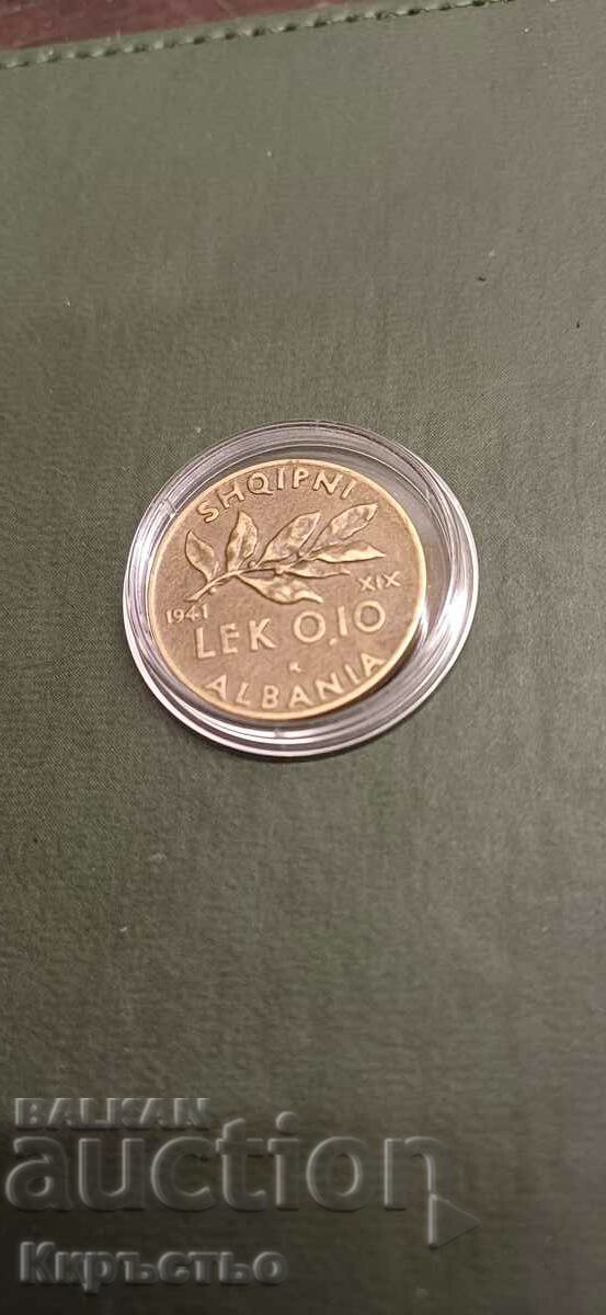 0.10 lek 1941 Albania rare coin!