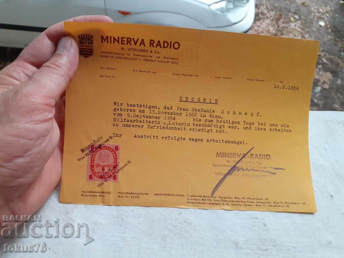 Old Minerva Radio document with price 39.00 BGN | € 19.94 Old Minerva Radio document with price 39.00 BGN | € 19.94