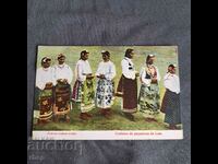 1911 Lom village costume old color card