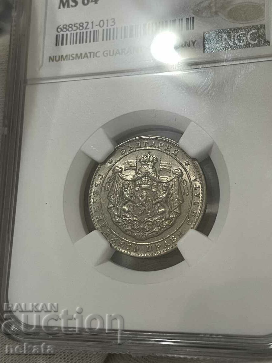 2 leva 1925 (no line) MS64 NGC