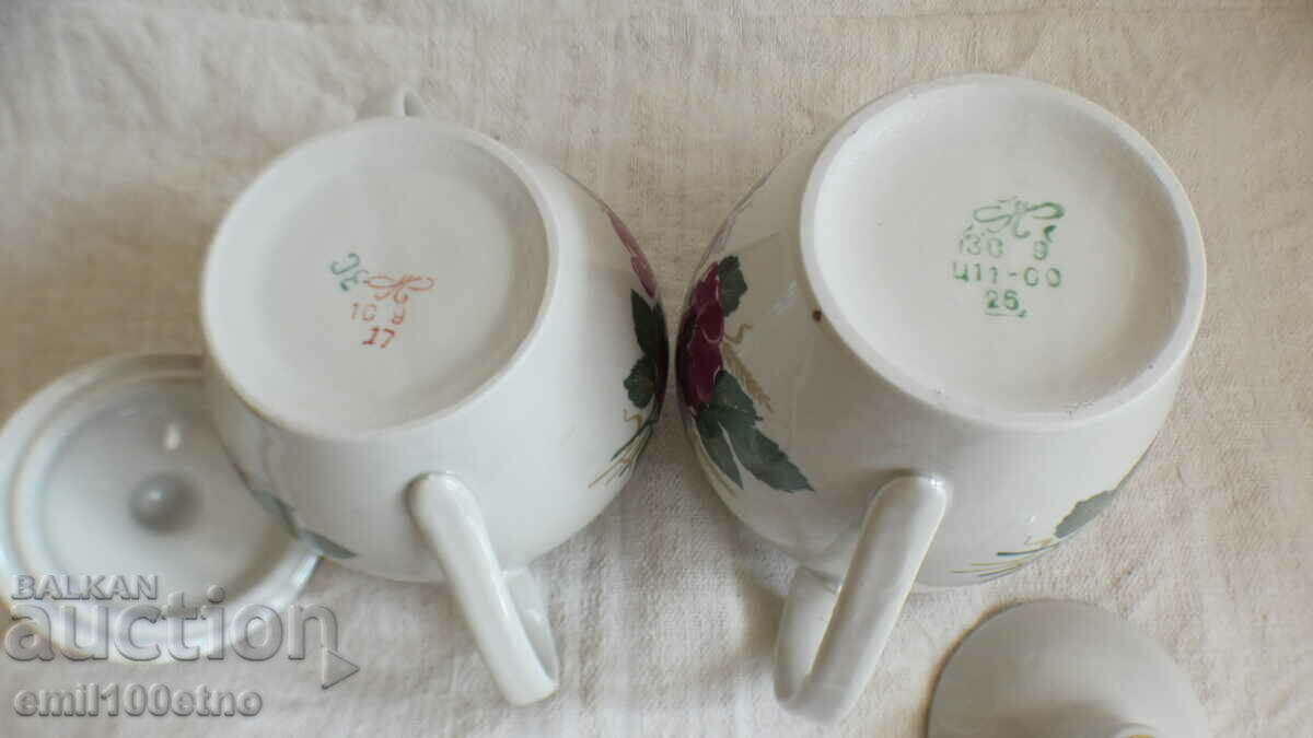 Set of sugar bowl and teapot, old USSR porcelain - 5 Set of sugar bowl and teapot, old USSR porcelain - 5