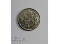 50 леи 1937 Румъния Крал Карол II , румънска монета РЯДКА