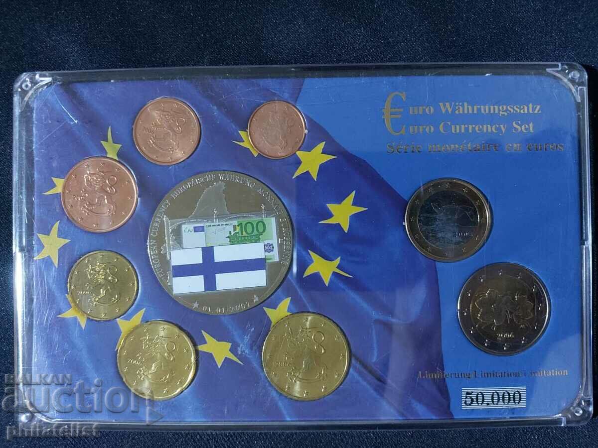 Финландия 2002-2008 - Евро сет от 1 цент до 2 евро + медал