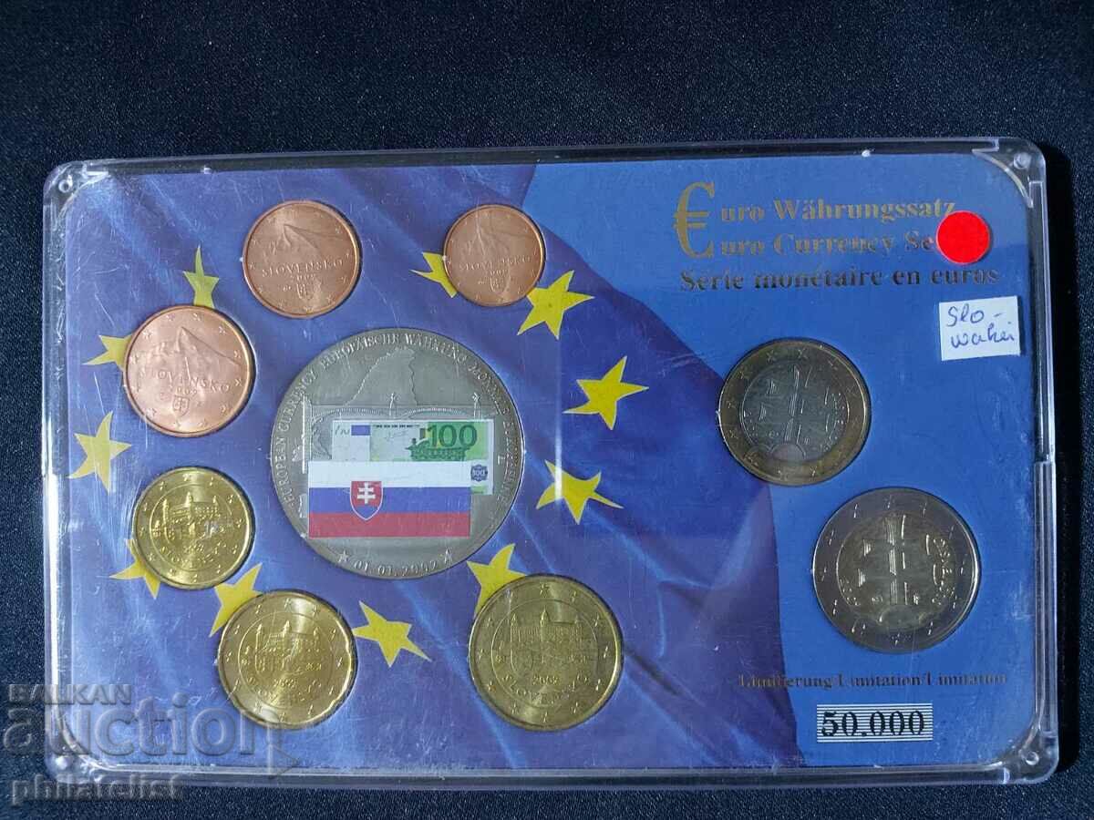Σλοβακία 2009 - Σετ ευρώ, 8 νομίσματα + αναμνηστικό μετάλλιο