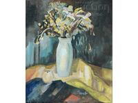 Картина, ваза с цветя, худ. П.Ненов