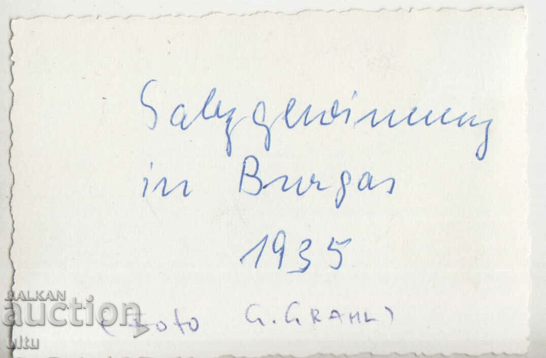 Bulgaria, Burgas, 1935, Saltworks - original photo with price 29.90 BGN | € 15.29