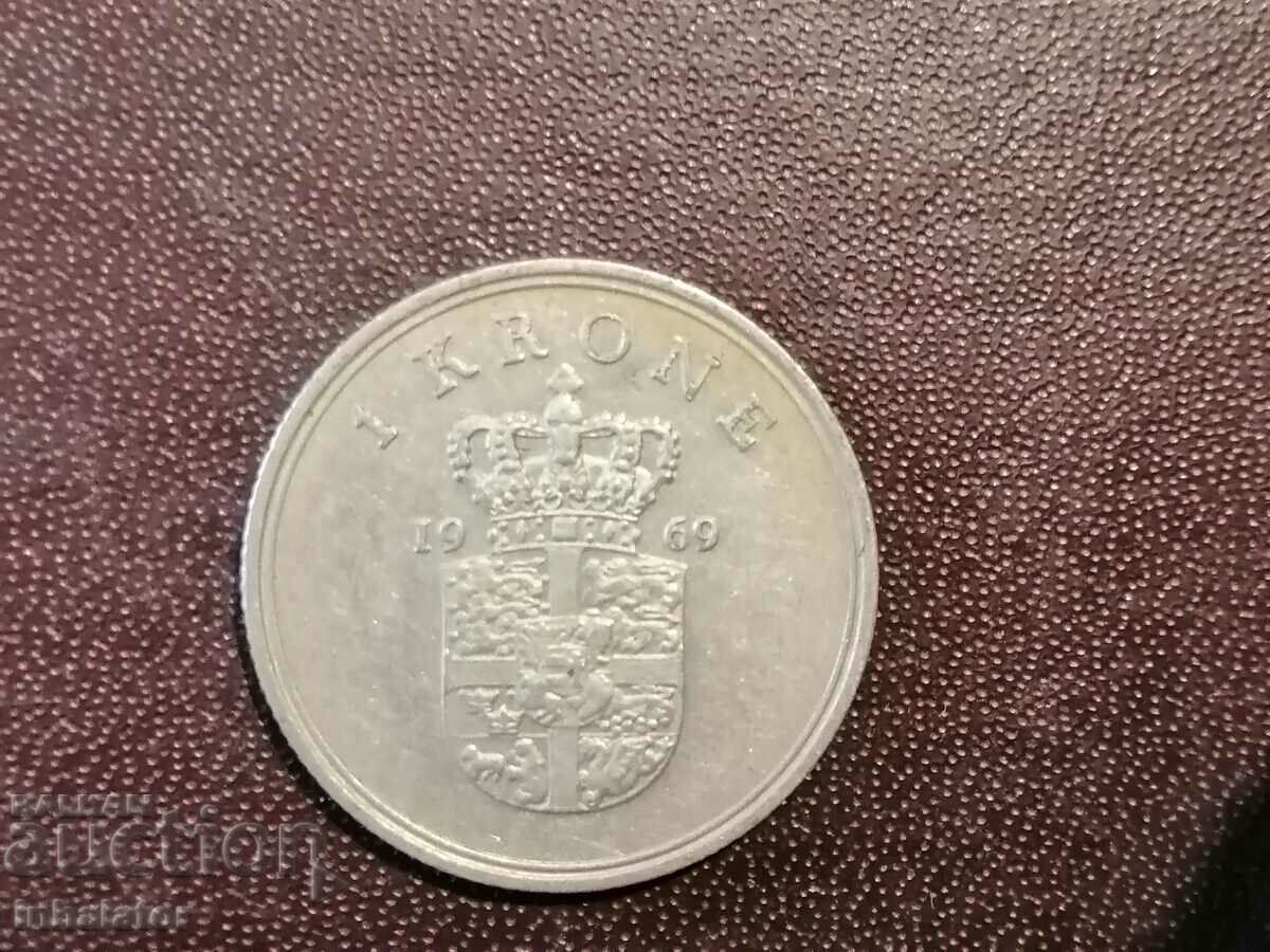1969 1 kroner Denmark