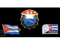 Ecusoane vechi cubaneze-Cuba-Lot de 3 buc. insigne