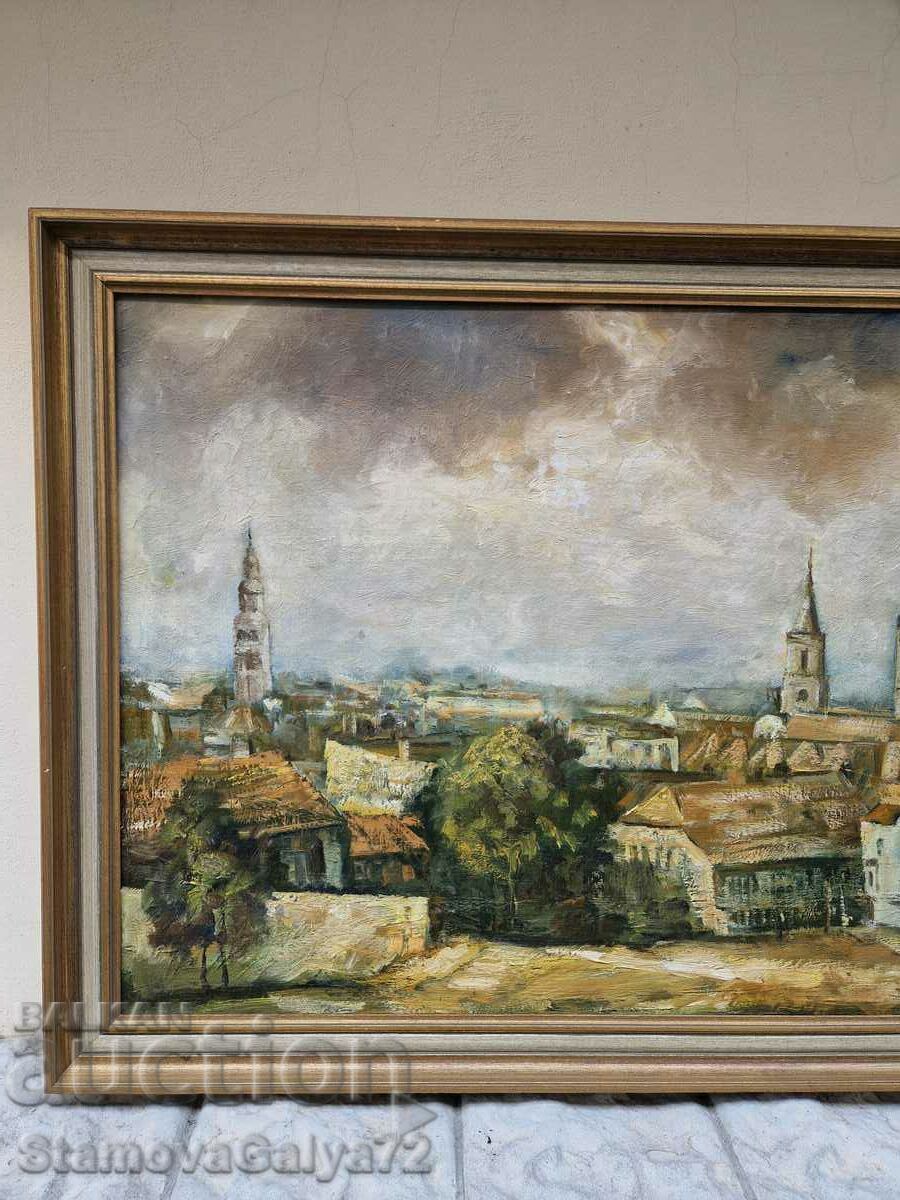 Παλιά αντίκα ελαιογραφία σε καμβά - 6