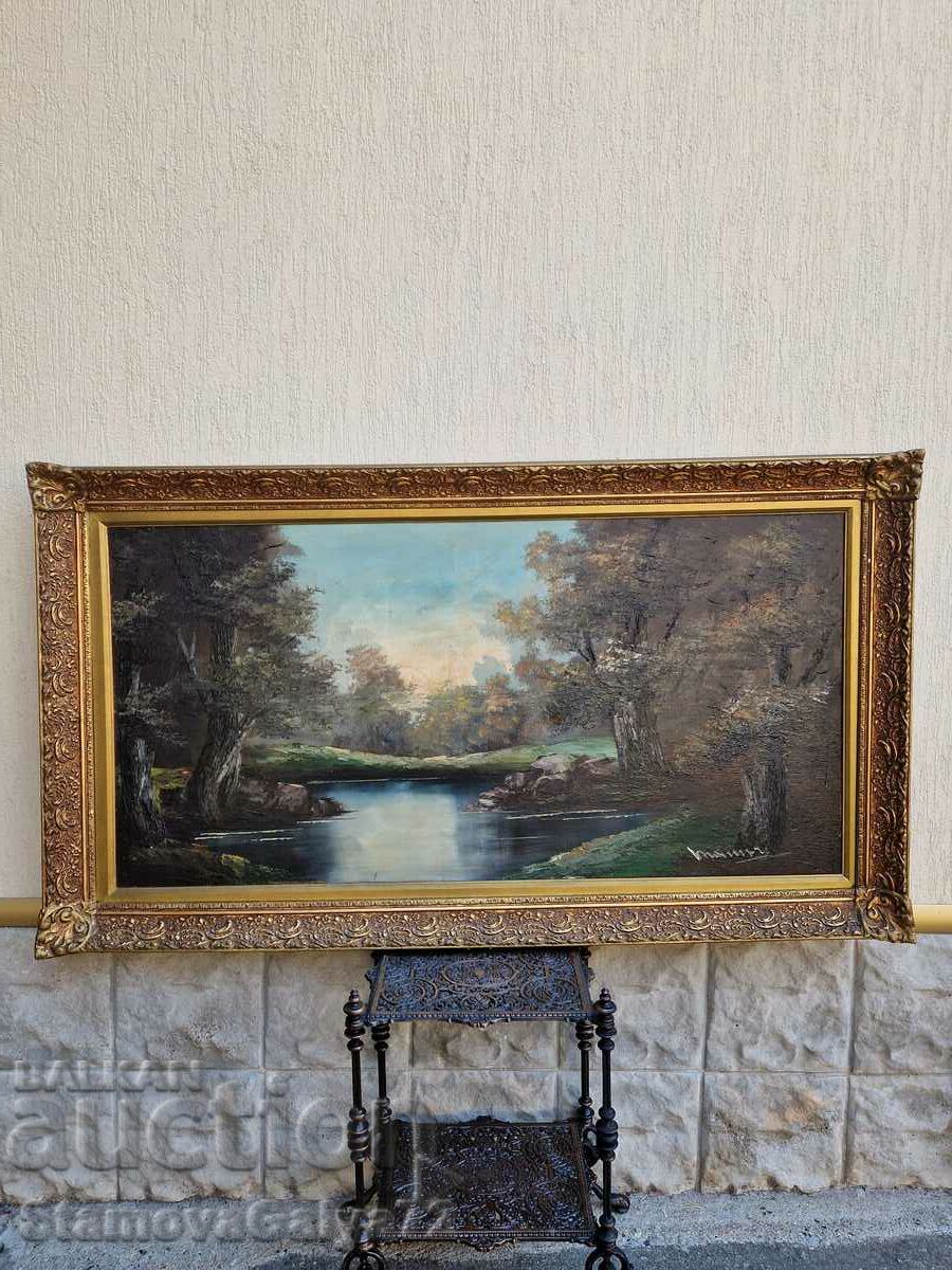 Old large antique oil on canvas painting