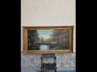 Old large antique oil on canvas painting