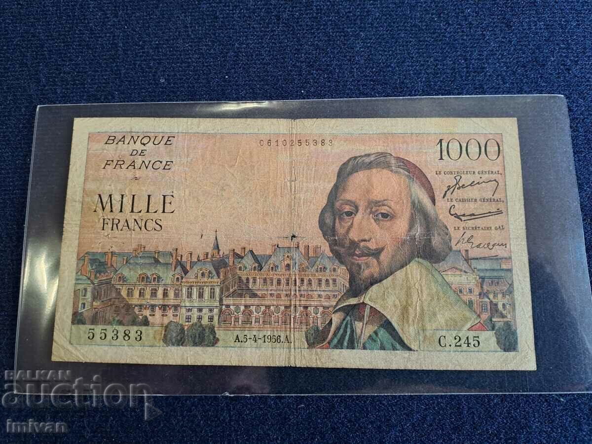 Франция 1000 франка 1956