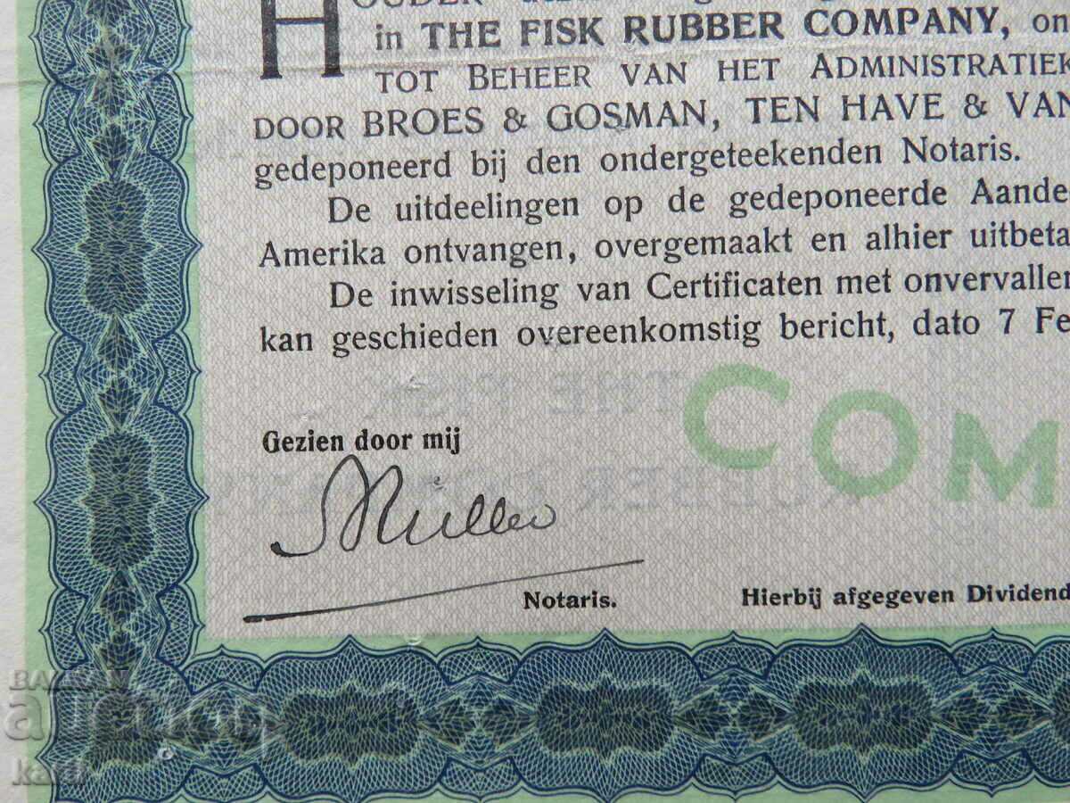 Livrarea STOC - SUA - Fisk Rubber Company - 1924 Livrarea STOC - SUA - Fisk Rubber Company - 1924