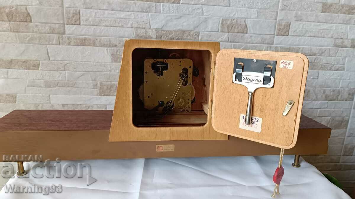 Стар каминен часовник - Dugena - Germany - Антика - 1970" - 7