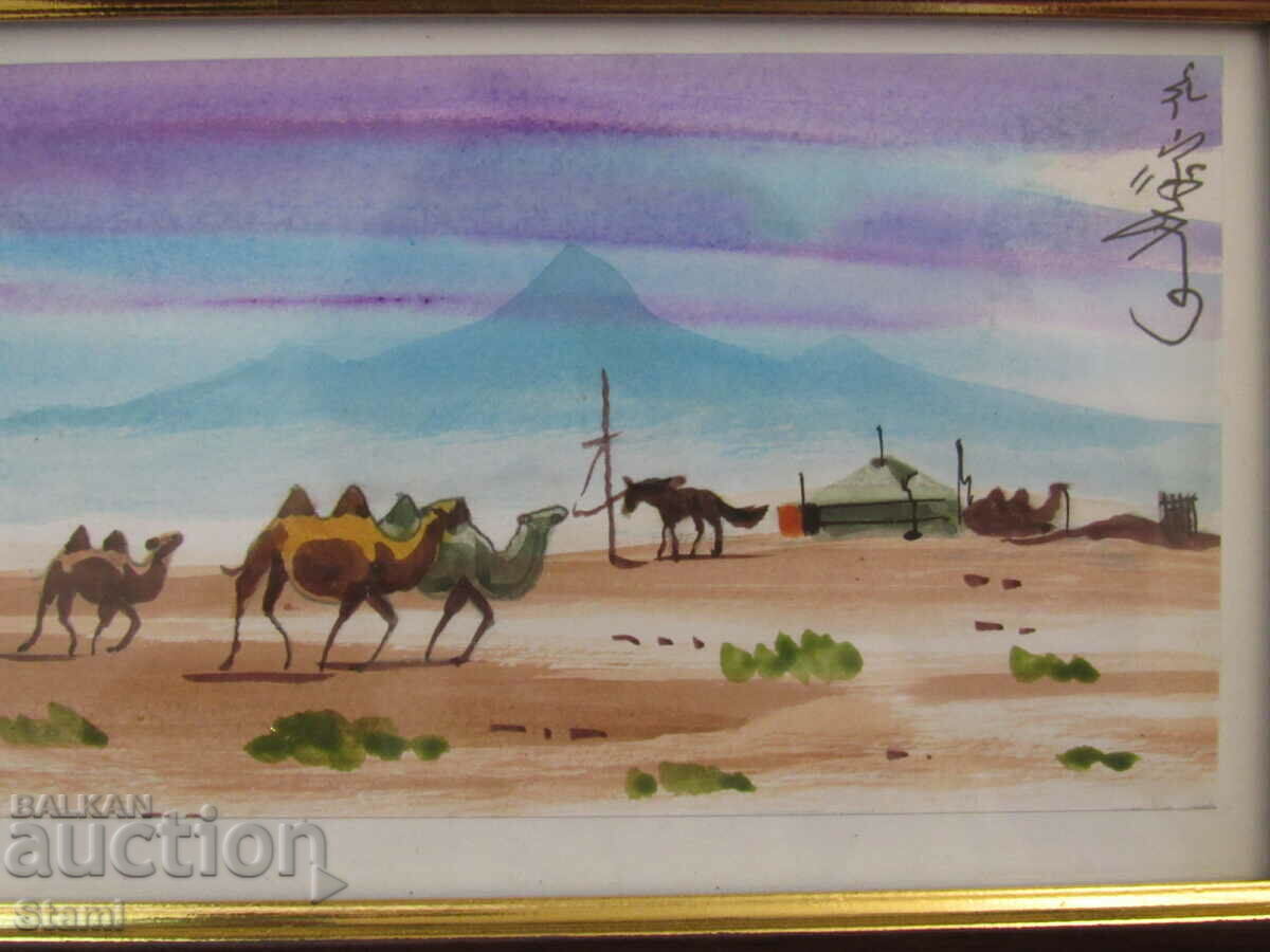 Licitație +Serii de picturi tradiționale mici pictură înrămată- Mongolia-6