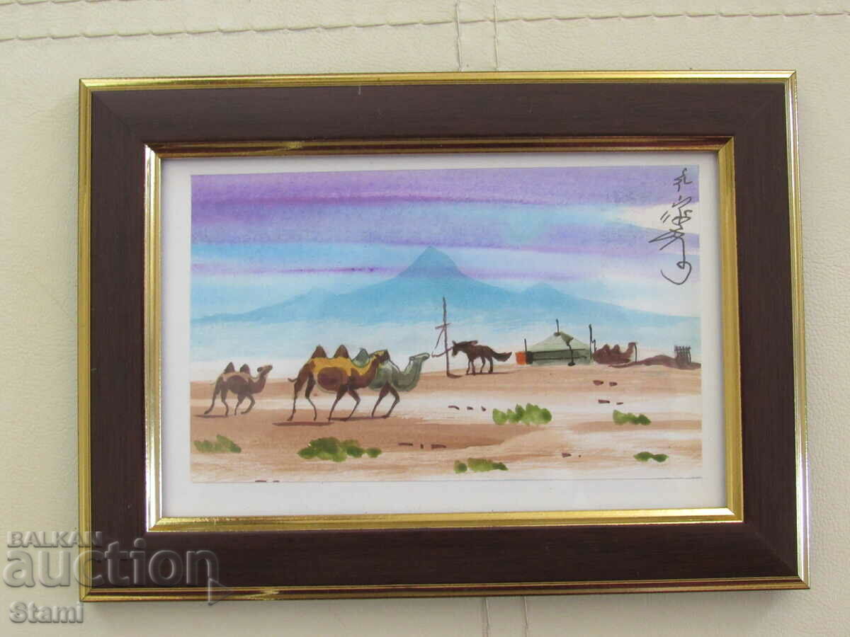 Livrarea +Serii de picturi tradiționale mici pictură înrămată- Mongolia-6