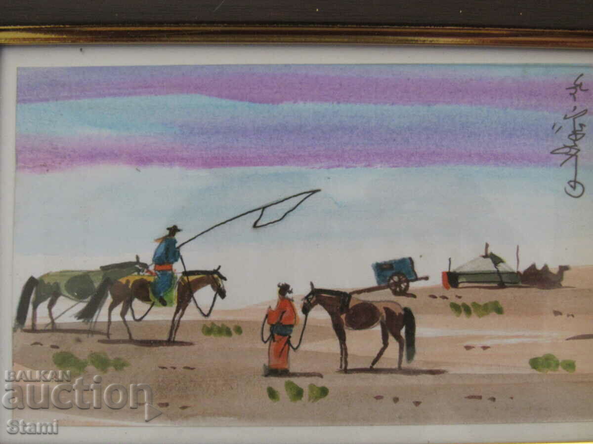 +Series of small traditional paintings framed painting- Mongolia-6 with price 36.50 BGN | € 18.66