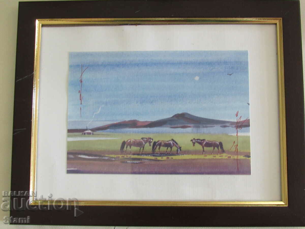 +Series of traditional paintings painting in a frame - Mongolia-3 with price 55.50 BGN | € 28.38