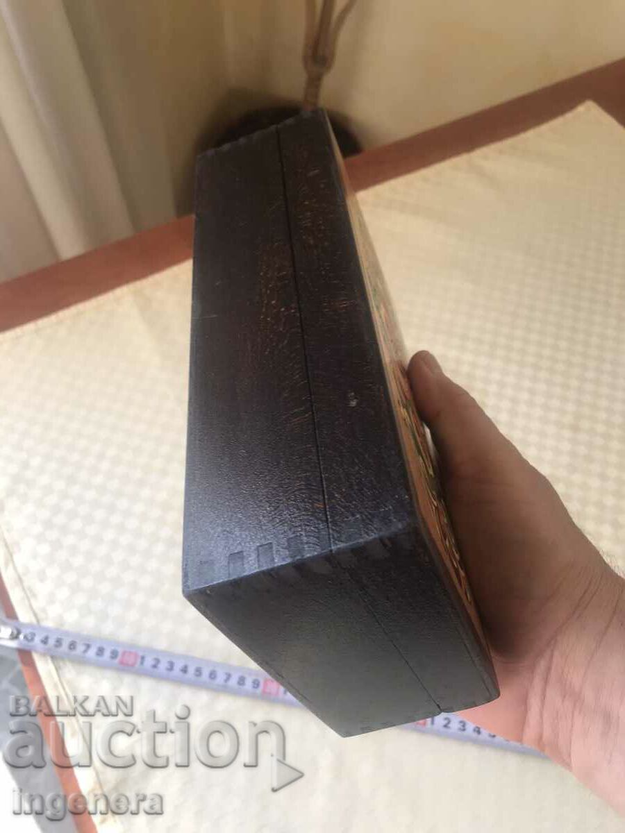 КУТИЯ ДЪРВО ПИРОГРАФ РИСУНЪК СТАРИННА ОТ СОЦА МОСТРА - 5