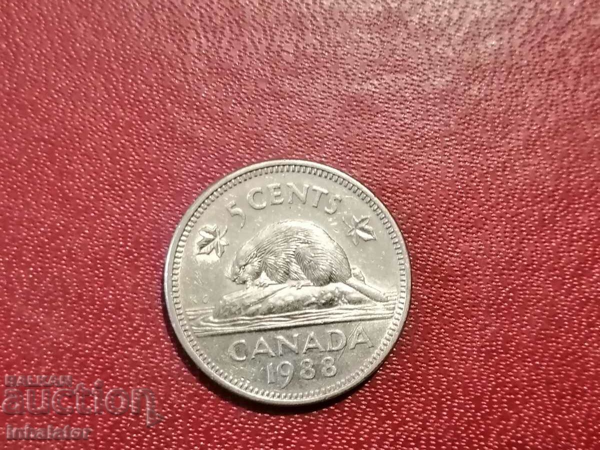 1988 год 5 цента Канада