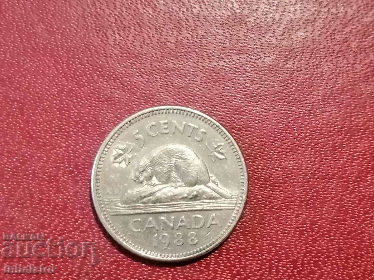 1988 5 cents Canada