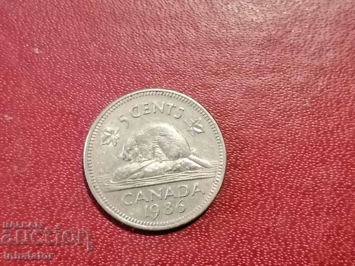 1986 5 cents Canada