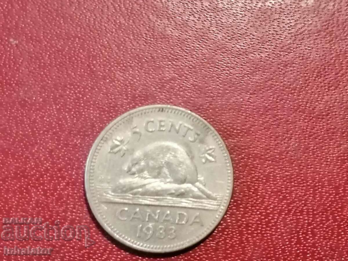 1983 год 5 цента Канада