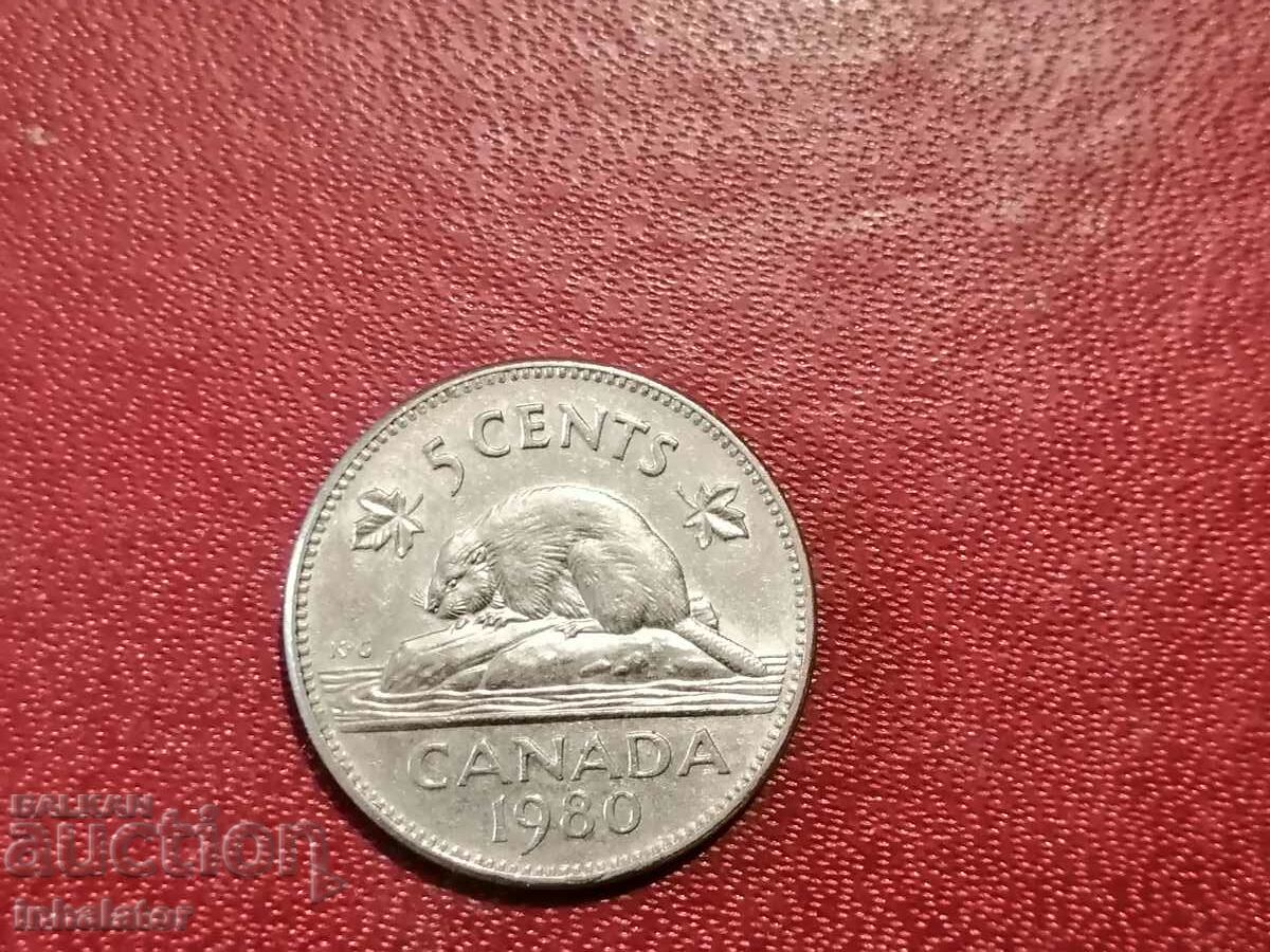 1980 5 cenți Canada