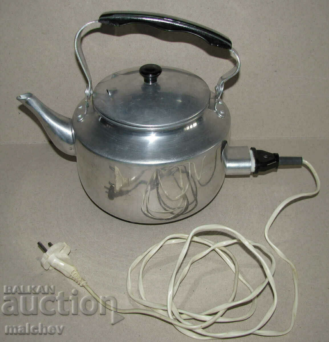 Russian metal electric aluminum kettle 1970s new unused